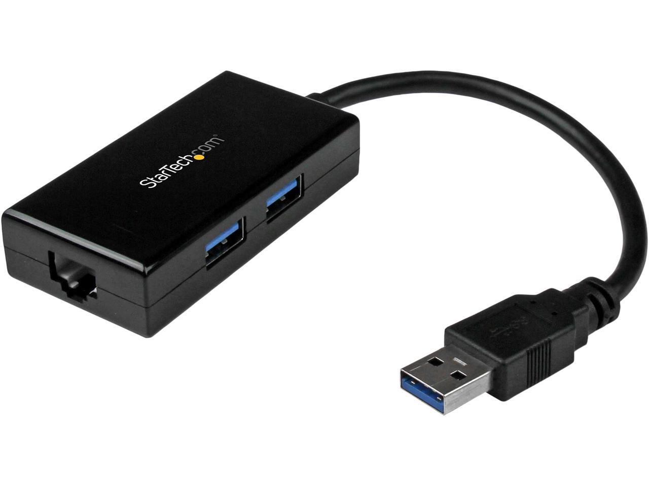 STARTECH USB31000S2H USB 3.0 to Gigabit Network Adapter with Built-In 2-Port USB Hub 1