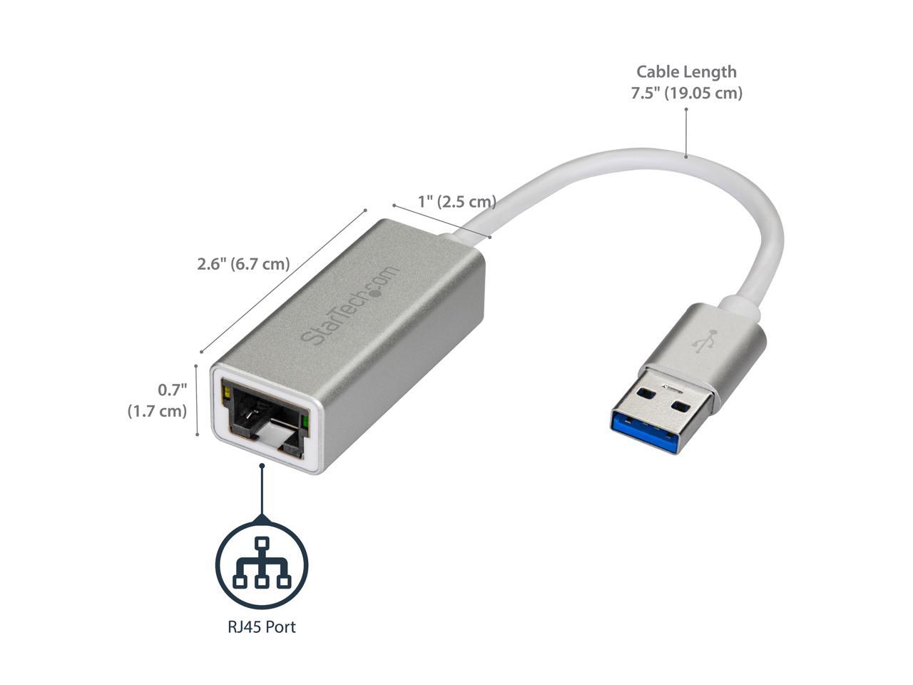 StarTech.com USB 3.0 to Gigabit Network Adapter - Silver - Sleek Aluminum Design Ideal for MacBook, Chromebook or Tablet 2