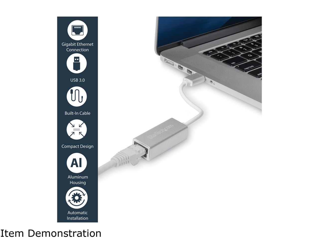 StarTech.com USB 3.0 to Gigabit Network Adapter - Silver - Sleek Aluminum Design Ideal for MacBook, Chromebook or Tablet 3