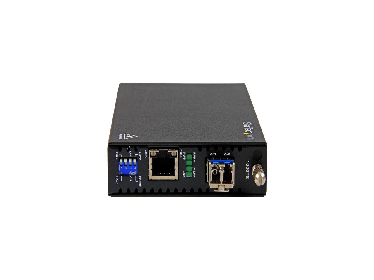 StarTech.com Gigabit Ethernet Copper-to-Fiber Media Converter - SM LC - 20 km - Ethernet Media Converter - GbE Converter 2