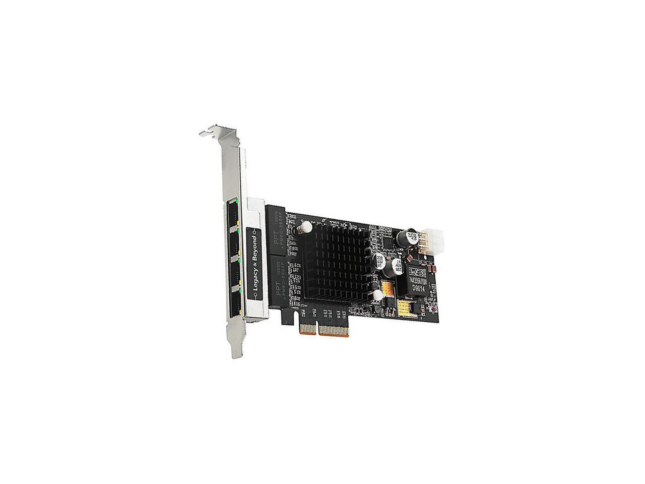 SIIG LB-GE0811-S1 4-Port Gigabit Ethernet with PoE PCIe Card - Intel 350 1 Gbps PCI Express 2.1 (5.0 GT/s) 4 x RJ45 1