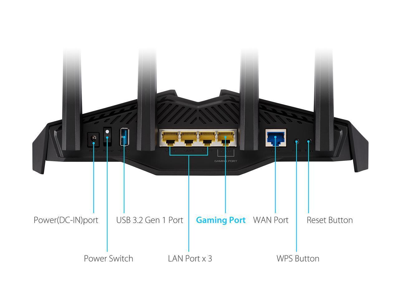 Manufacturer REFURBISHED - ASUS RT-AX82U AX5400 Dual-Band WiFi 6 Gaming Router, Game Acceleration, Mesh WiFi Support, Lifetime Free Internet Security, Dedicated Gaming Port, Mobile Game Boost 2