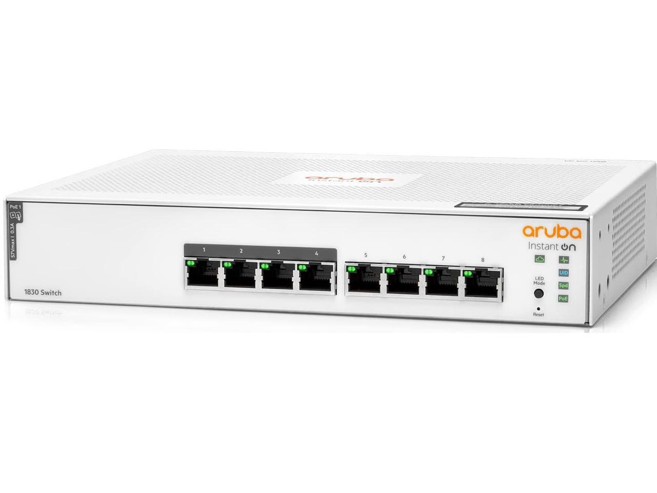 Aruba Instant On 1830 8-Port Gb | 4-Port Class 4 PoE Smart Switch (65W) - 8X 1G |Fanless | US Cord (JL811A#ABA) 2