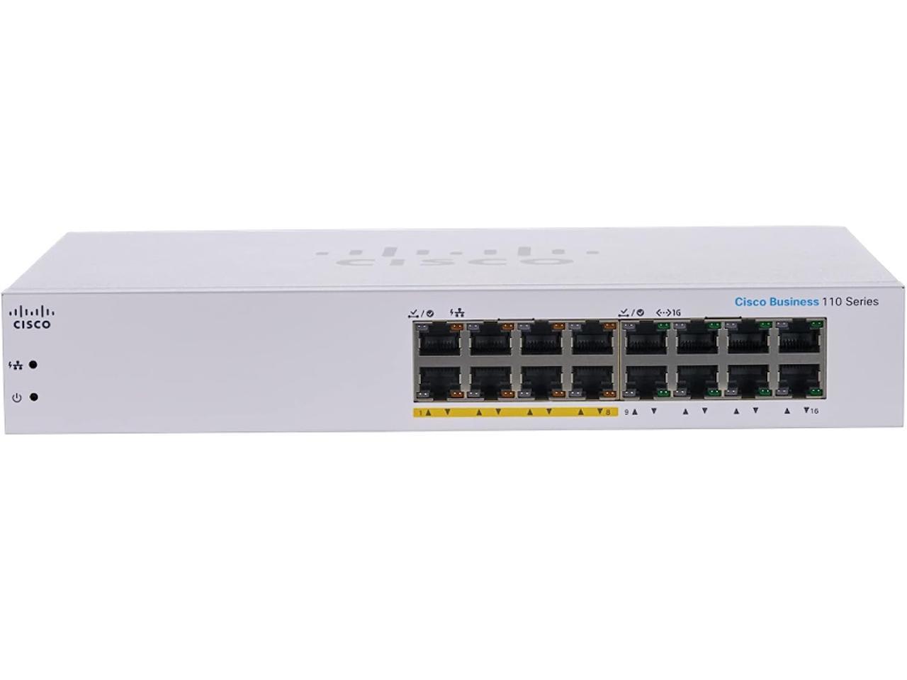 Cisco Business CBS110-16PP-D Unmanaged Switch | 16 Port GE | Partial PoE | Limited Lifetime Protection (CBS110-16PP-D) 2