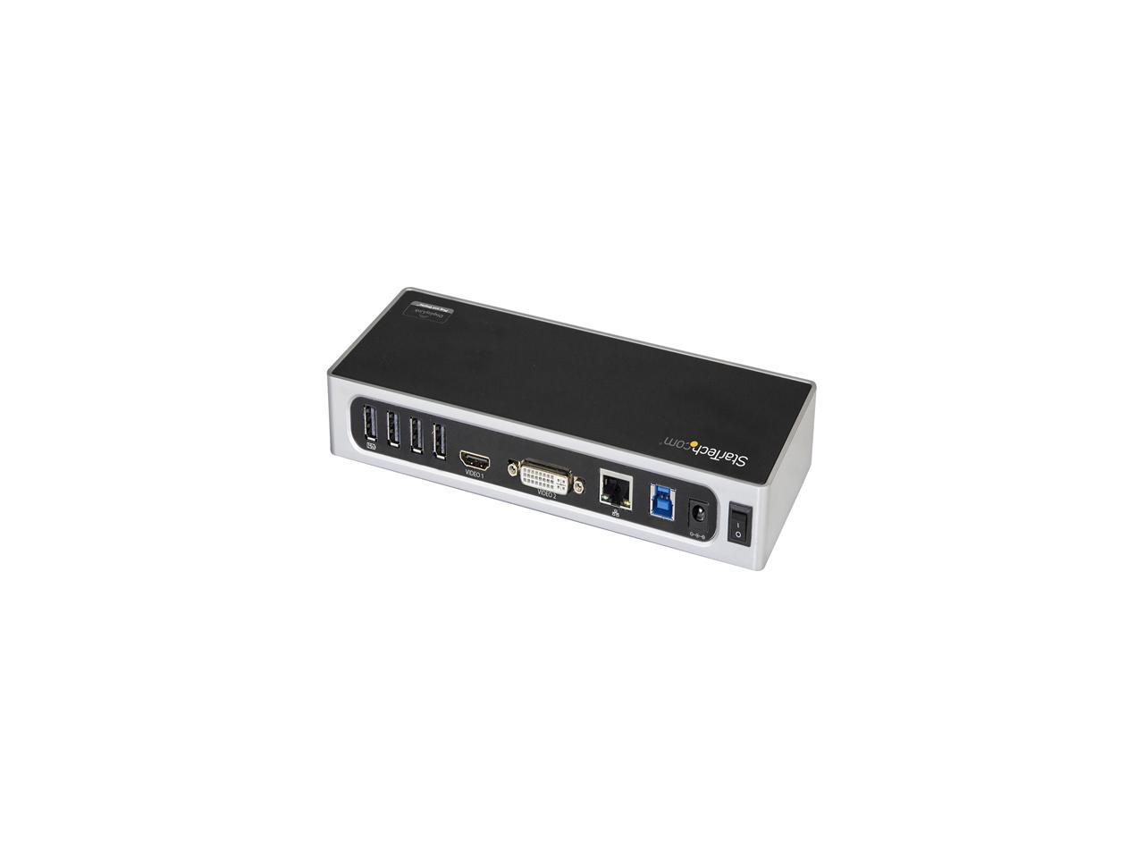 StarTech.com DK30ADD USB 3.0 Dual Monitor Docking Station / Mac & Windows / USB to HDMI / USB to VGA or DVI / Port Replicator / 6 x USB 3.0 3