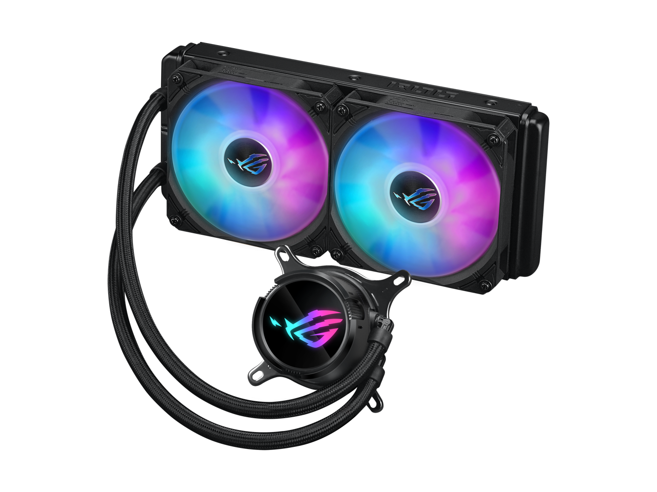 ASUS ROG Strix LC III 240 ARGB all-in-one CPU liquid cooler with 360° rotatable water block, Asetek’s new Gen7 v2 pump, premium ROG ARGB fans, and 10+ custom Aura lighting effects 1