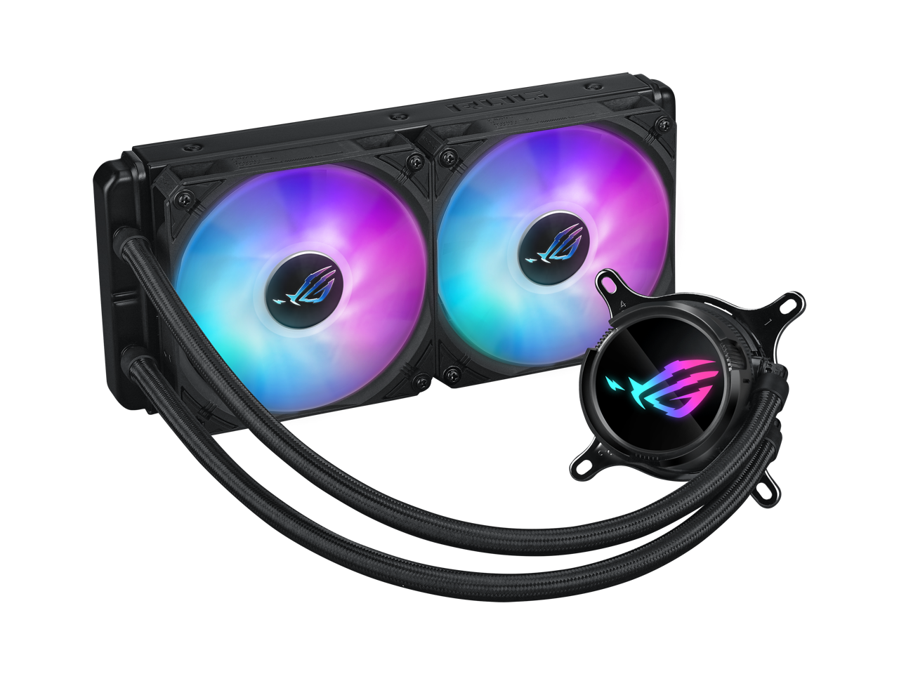 ASUS ROG Strix LC III 240 ARGB all-in-one CPU liquid cooler with 360° rotatable water block, Asetek’s new Gen7 v2 pump, premium ROG ARGB fans, and 10+ custom Aura lighting effects 2