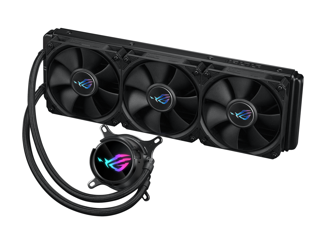 ASUS ROG Strix LC III 360 all-in-one CPU liquid cooler with 360° rotatable water block, Asetek’s new Gen7 v2 pump, premium ROG fans, and 10+ custom Aura lighting effects 1