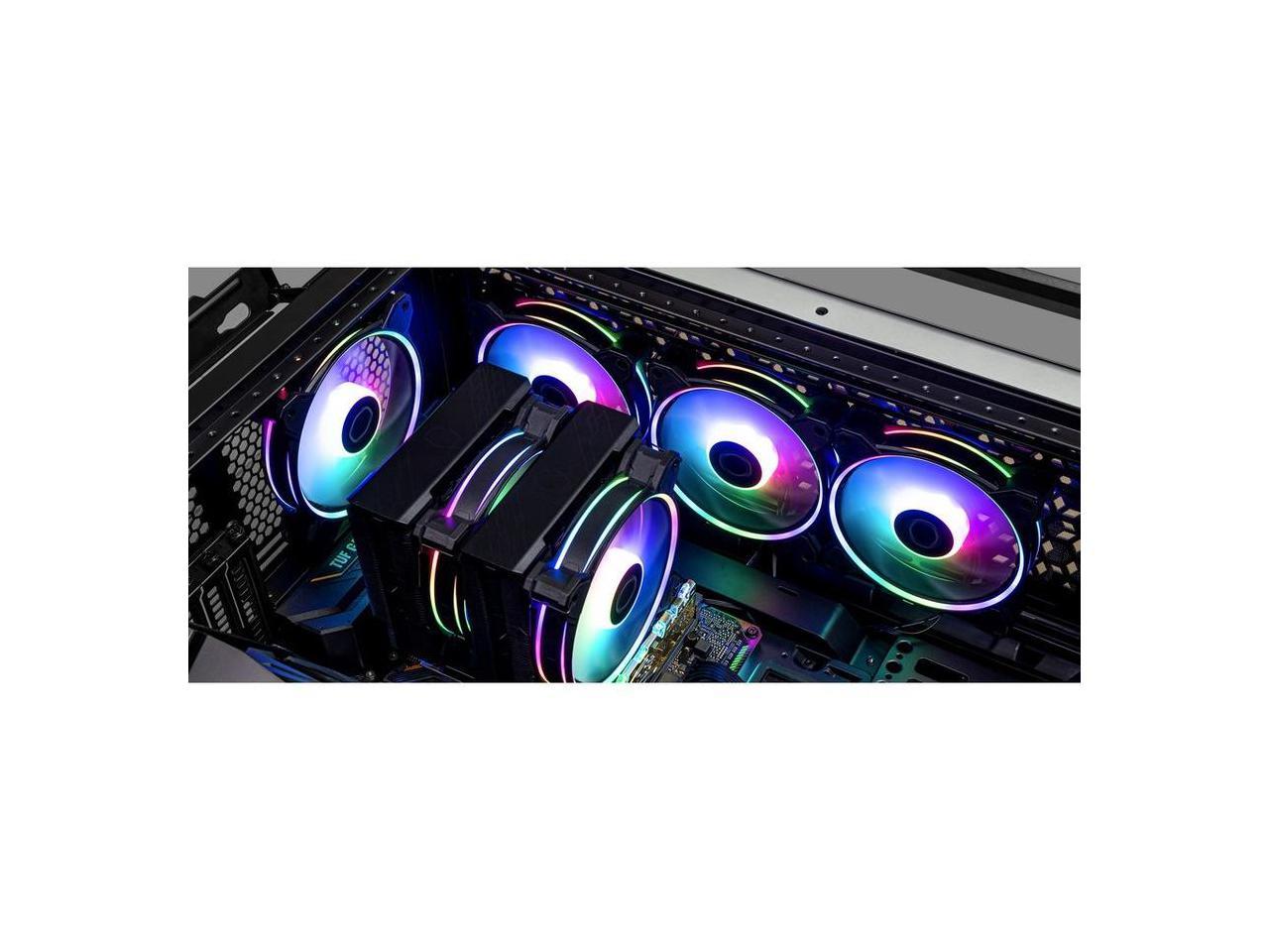 Cooler Master MasterFan MF120 Halo² PC Case|Liquid Cooler|Air Cooler Fan, Dual Loop Gen 2 ARGB LEDs Rings, Dynamic PWM 120mm 2,050 RPM, Air Balance Blades, Hybrid Frame (MFL-B2DN-21NP2-R2) 4