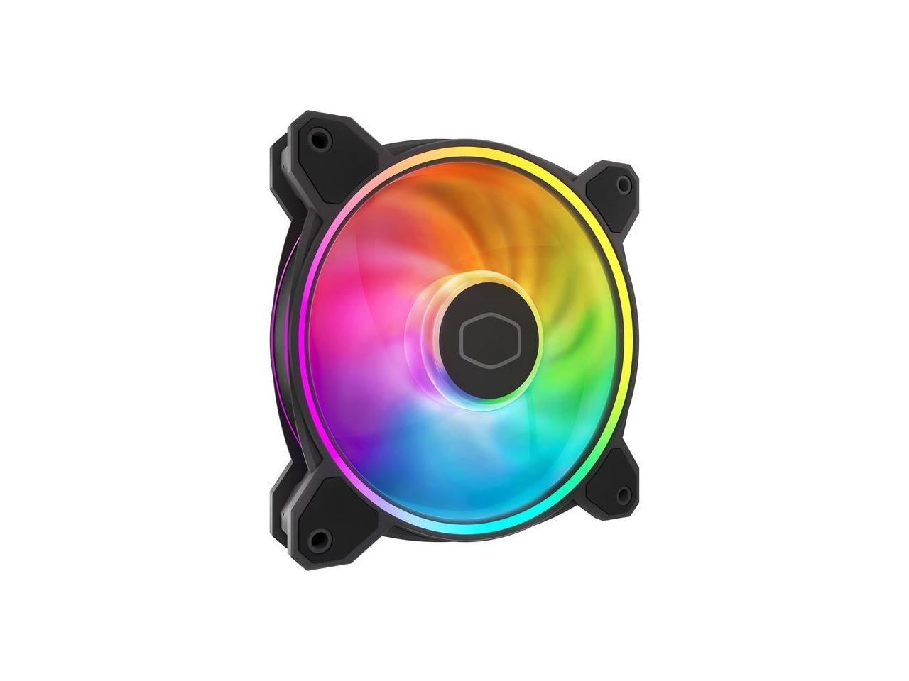 Cooler Master MasterFan MF120 Halo² PC Case|Liquid Cooler|Air Cooler Fan, Dual Loop Gen 2 ARGB LEDs Rings, Dynamic PWM 120mm 2,050 RPM, Air Balance Blades, Hybrid Frame (MFL-B2DN-21NP2-R2) 1