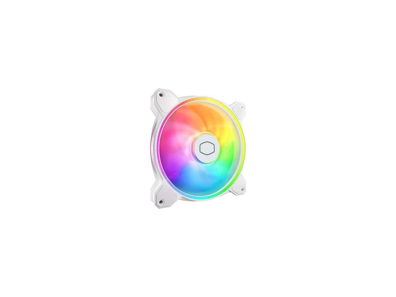 Cooler Master MasterFan MF140 Halo² White PC Case|Liquid Cooler|Air Cooler Fan, Dual Loop Gen 2 ARGB LEDs Rings, Dynamic PWM 140mm 1,600 RPM,Air Balance Blades, Hybrid Frame (MFL-B4DW-16NP2-R2) 1