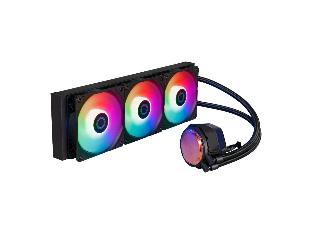 Cooler Master MasterLiquid 360 Atmos ARGB Close-Loop AIO Liquid Cooler, Customize Pump, Sickleflow Edge PWM Fans, 360mm Radiator, CryoFuze, AMD Ryzen AM5/AM4, Intel LGA1700/1200 (MLX-D36M-A25PZ-R1) 3