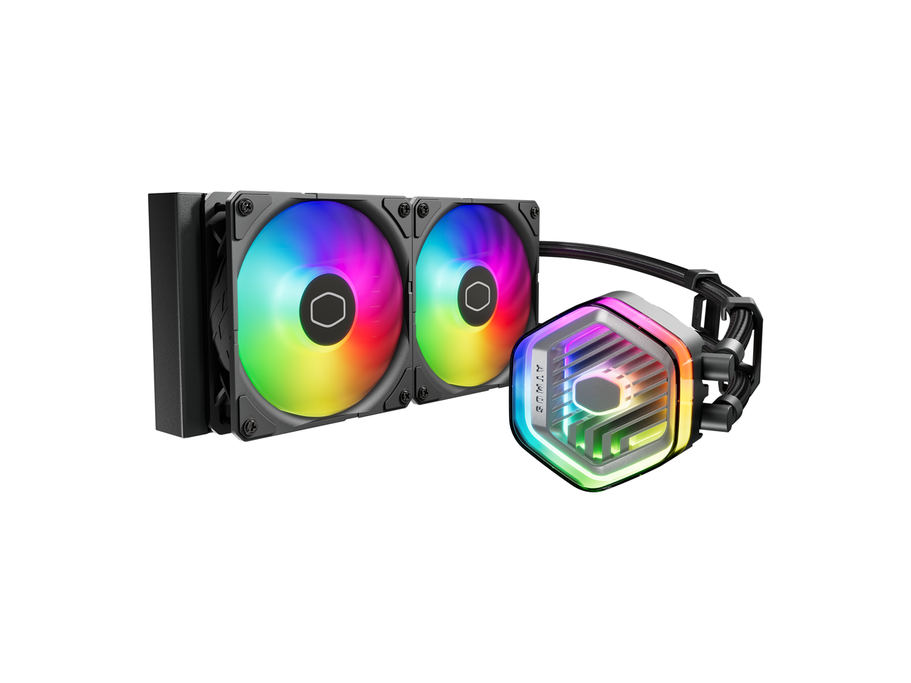 Cooler Master MasterLiquid 240 Atmos ARGB Close-Loop AIO Liquid Cooler, Customize Pump, Sickleflow Edge PWM Fans, 360mm Radiator, CryoFuze, AMD Ryzen AM5/AM4, Intel LGA1700/1200 (MLX-D24M-A25PZ-R1) 1