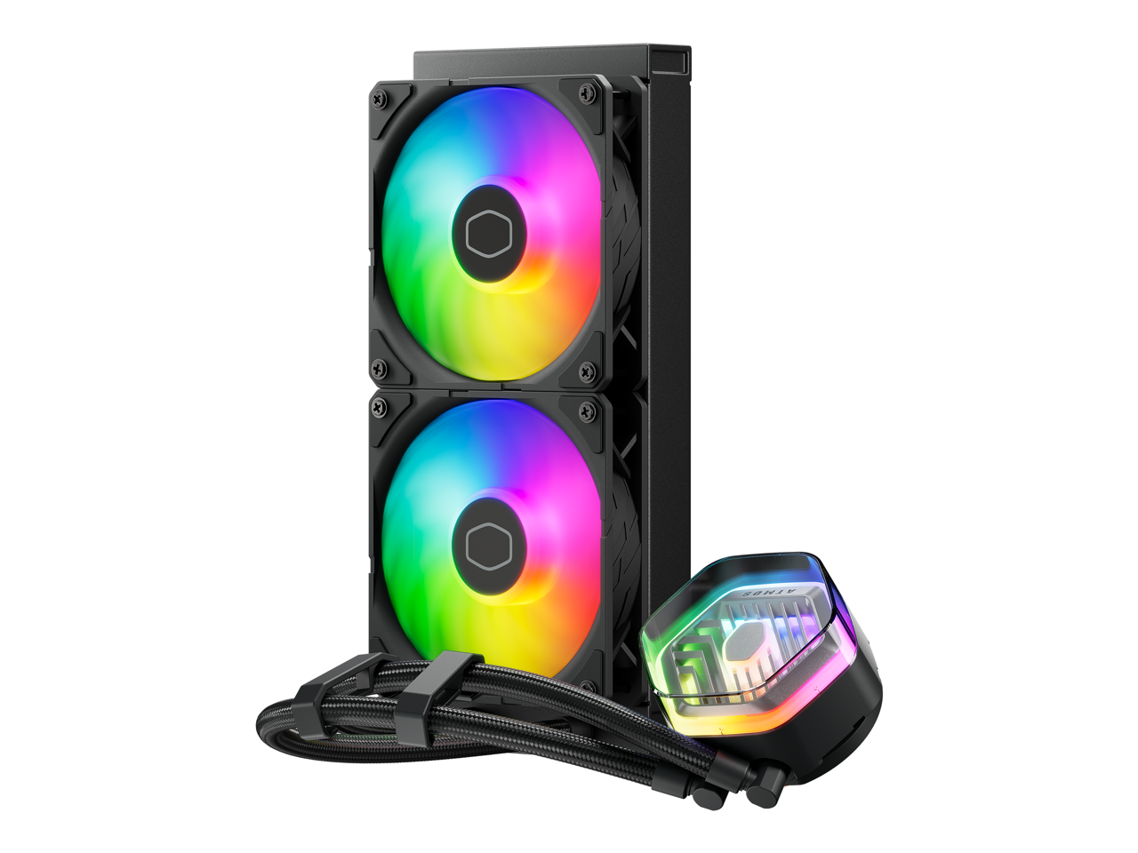 Cooler Master MasterLiquid 240 Atmos ARGB Close-Loop AIO Liquid Cooler, Customize Pump, Sickleflow Edge PWM Fans, 360mm Radiator, CryoFuze, AMD Ryzen AM5/AM4, Intel LGA1700/1200 (MLX-D24M-A25PZ-R1) 2