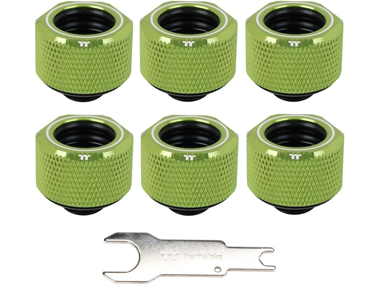 Thermaltake Pacific Green 4 Build-in O-Rings C-Pro G1/4 PETG 16mm OD Compression Fitting 6 Pack CL-W212-CU00GR-B 1