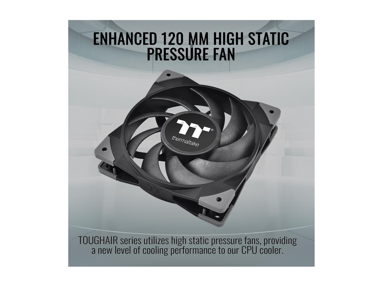 Thermaltake TOUGHAIR 110 140W TDP Top Flow CPU Cooler, Intel/AMD Universal Socket (LGA 1700/1200), 120mm 2000RPM High Static Pressure PWM Fan with High Performance Copper Heat Pipes LGA 1700 Ready 3