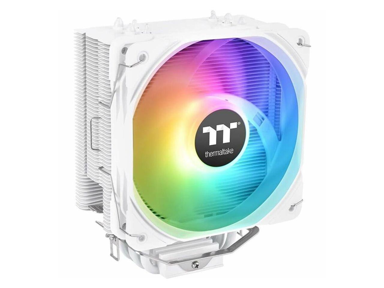 Thermaltake UX200 SE White 5V Motherboard ARGB Sync 16.8 Million Colors 15 Addressable LED Intel/AM5/AMD (LGA 1700) Universal Socket Hydraulic Bearing 170W CPU Cooler CL-P116-AL12SW-A 1