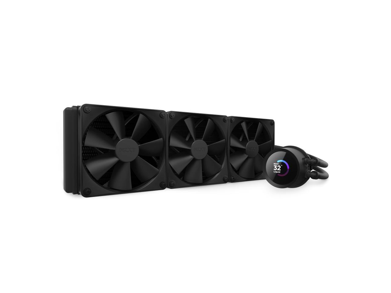 NZXT Kraken 360mm - RL-KN360-B1 – AIO CPU Liquid Cooler - LCD Display - 3 x F120P Static Pressure Fan Radiator Fans LGA 1700 / AM5 Compatible 1