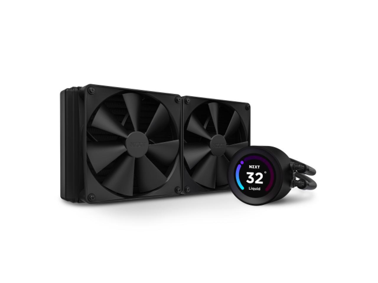 NZXT Kraken Elite 280mm - RL-KN28E-B1 – AIO CPU Liquid Cooler - Customizable LCD Display - 2 x F140P Static Pressure Fan Radiator Fans LGA 1700 / AM5 Compatible 1