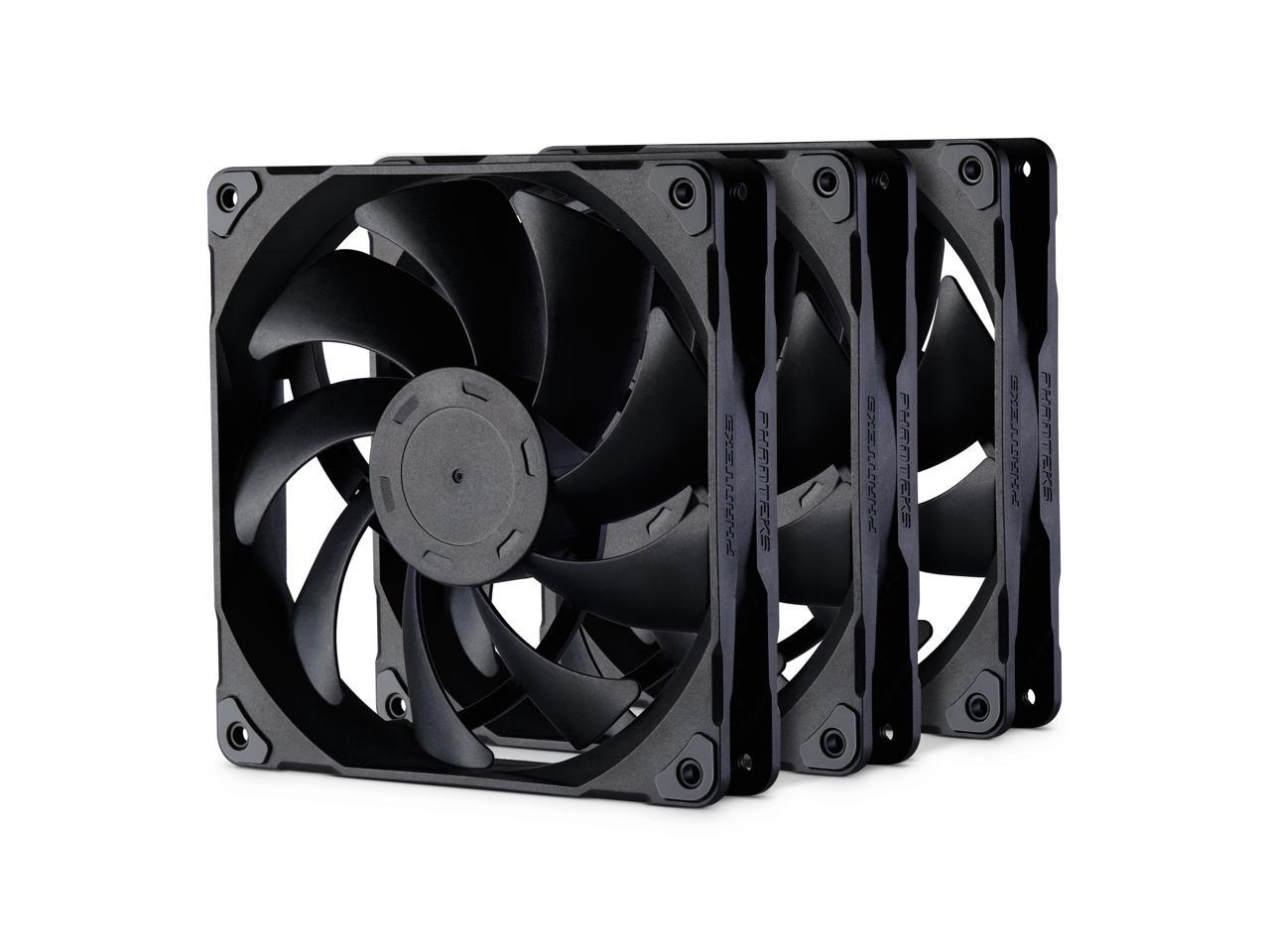 Phanteks M25-140 fan, High-Airflow radiator performance, PWM control up to 1800RPM, Daisy-Chain cable, Black ,3 Pack 1