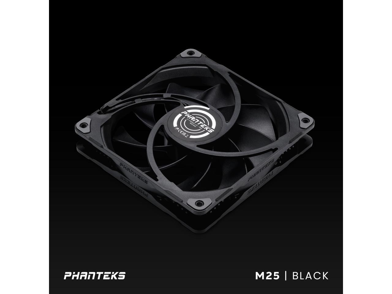 Phanteks M25-140 fan, High-Airflow radiator performance, PWM control up to 1800RPM, Daisy-Chain cable, Black ,3 Pack 5