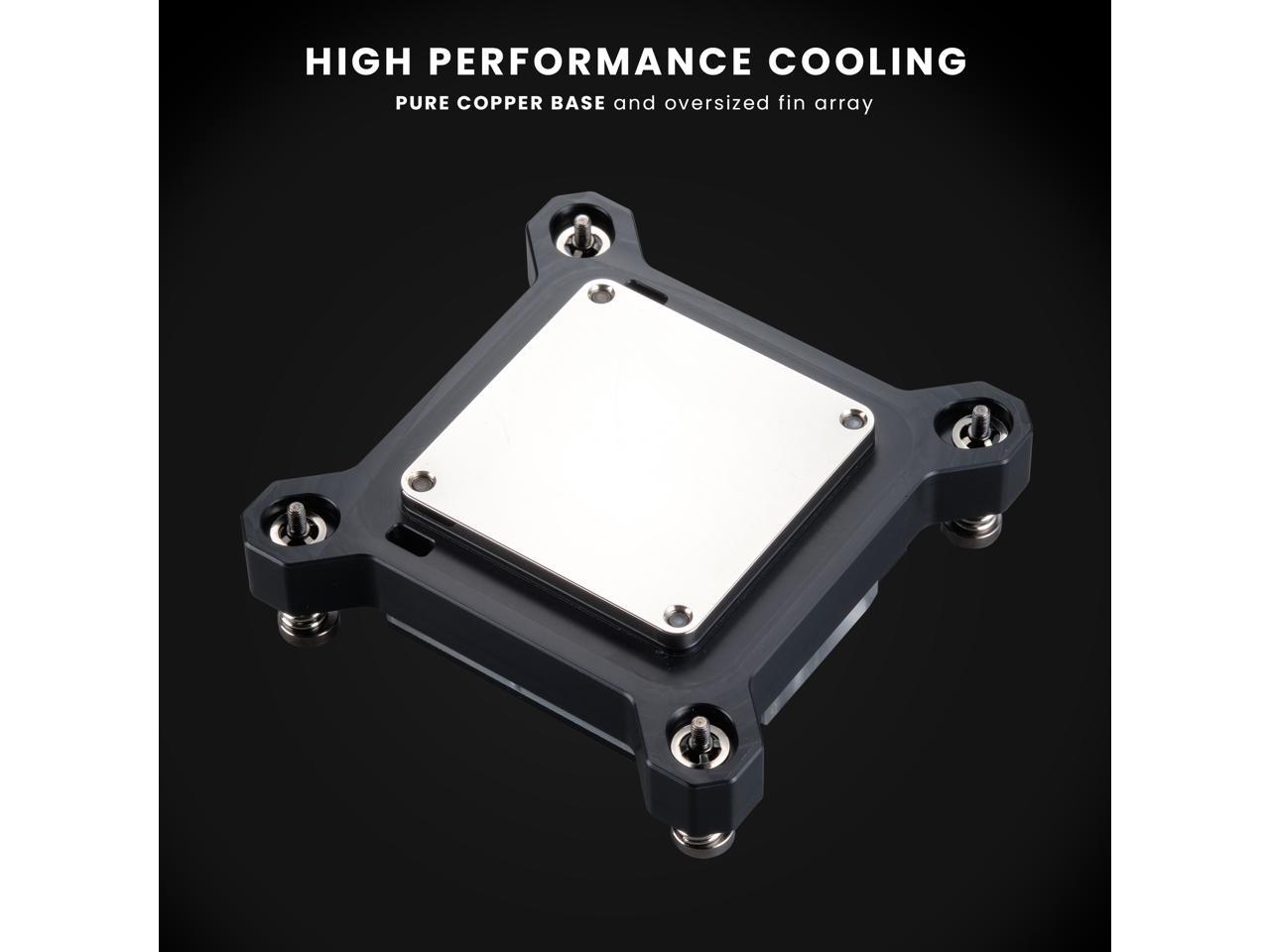 Phanteks Glacier C370I CPU Water Block for Intel Sockets 1700/1200/115x, Pure Copper Base, Digital-RGB Lighting, Black 4