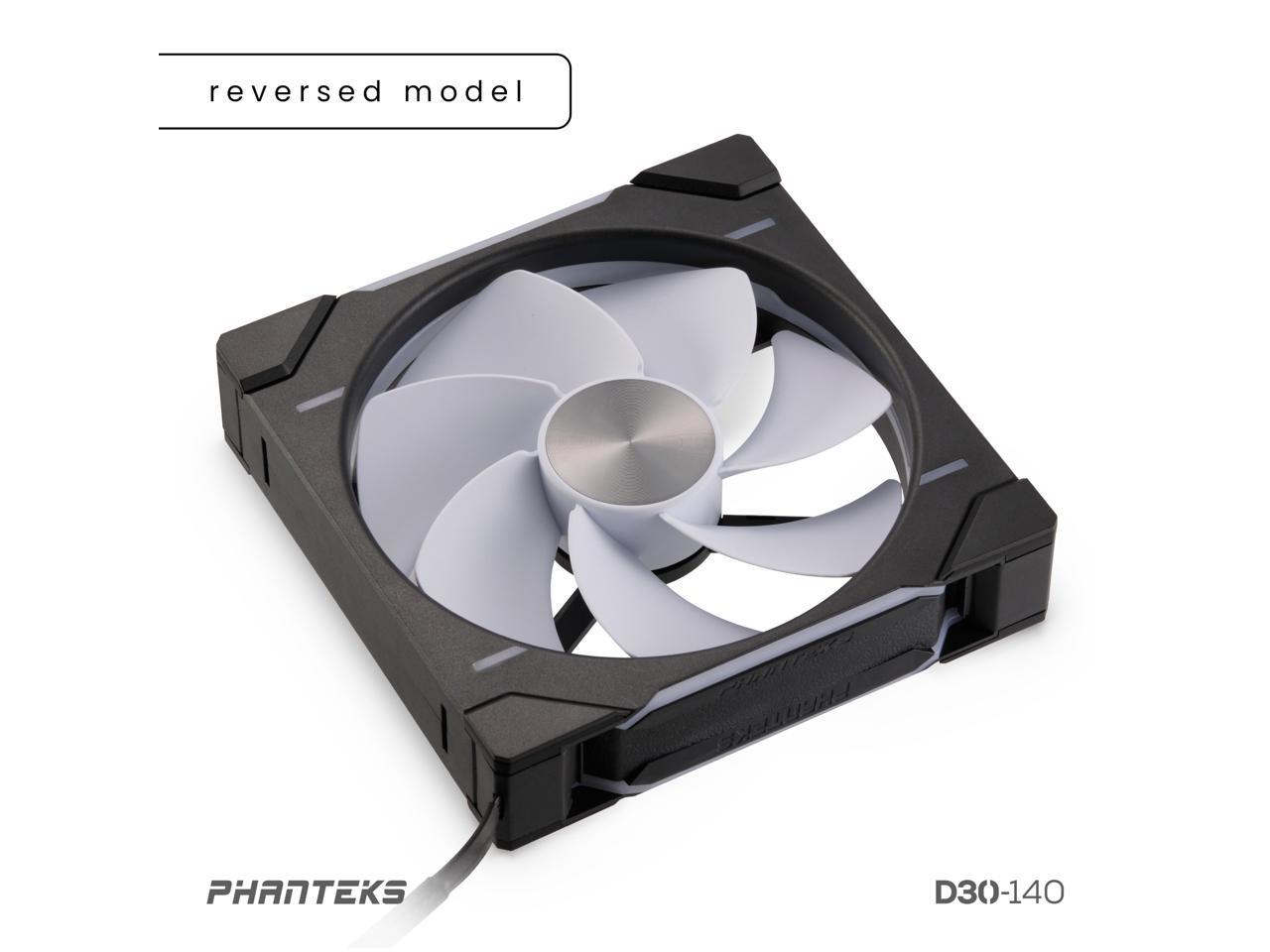 Phanteks D30-140 DRGB PWM Fan, Reverse Airflow Model, Premium D-RGB Performance Fan, ARGB/DRGB lighting, Daisy-chain Fan Linking system, Black 2