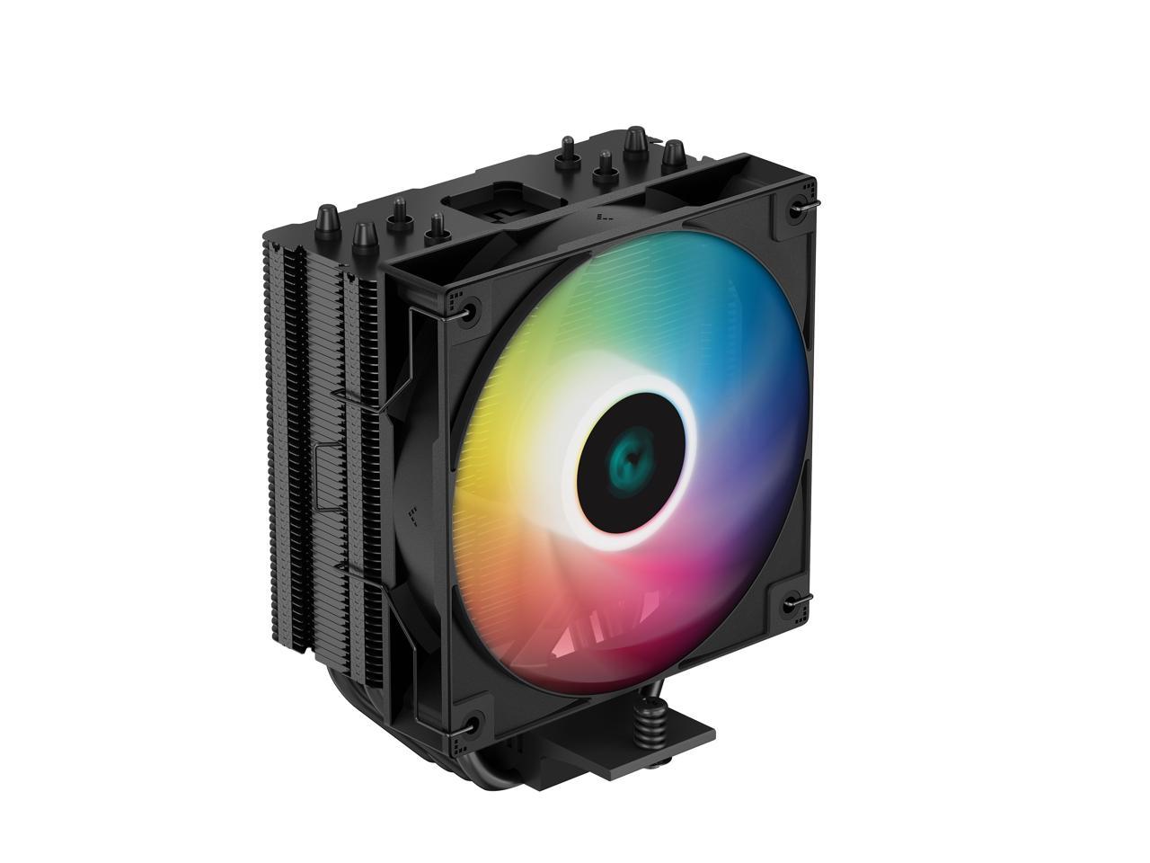 DeepCool AG400 BK ARGB Single-Tower CPU Cooler, 120mm Static ARGB Fan, Direct-Touch Copper Heat Pipes, Intel/AMD Support 1