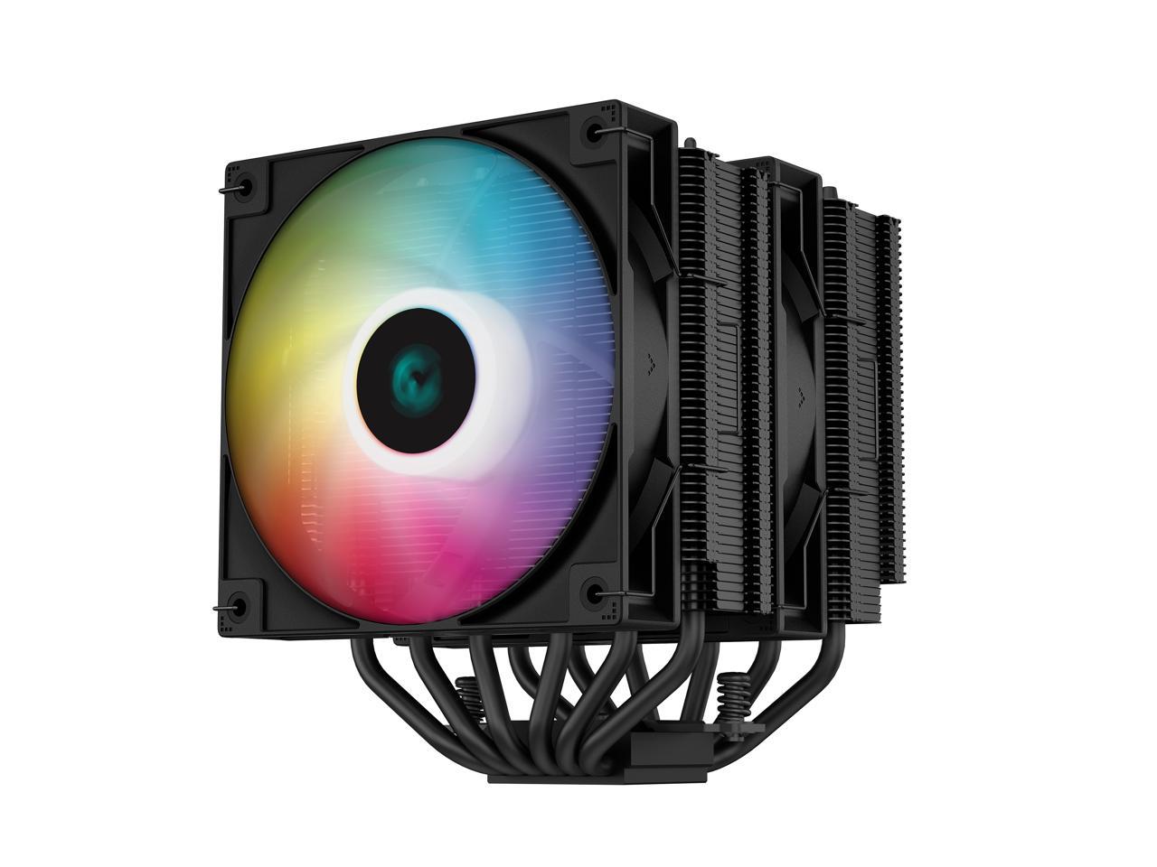 DeepCool AG620 BK ARGB Dual-Tower CPU Cooler, 2x 120mm Fan, Six Copper Heat Pipes, Intel/AMD Support 2