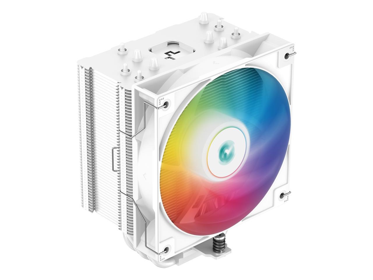 DeepCool AG500 WH ARGB Single-Tower Performance CPU Cooler, 5 Copper Heat Pipes,  120mm ARGB PWM Fan, White 1