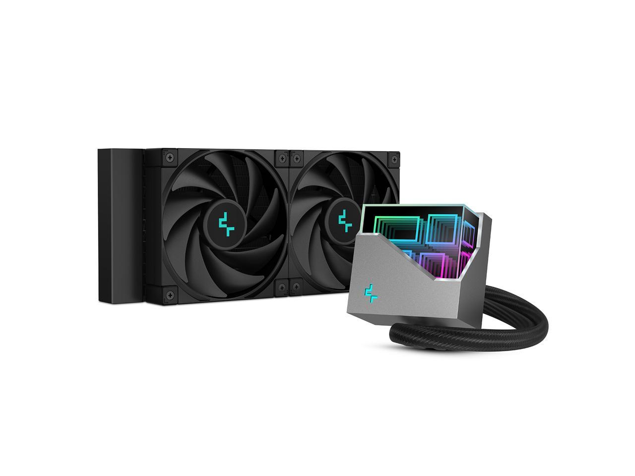 DeepCool LT520 Premium Liquid CPU Cooler, 240mm, High-Performance FK120 FDB Fans, Multidimensional Infinity Mirror Block 1