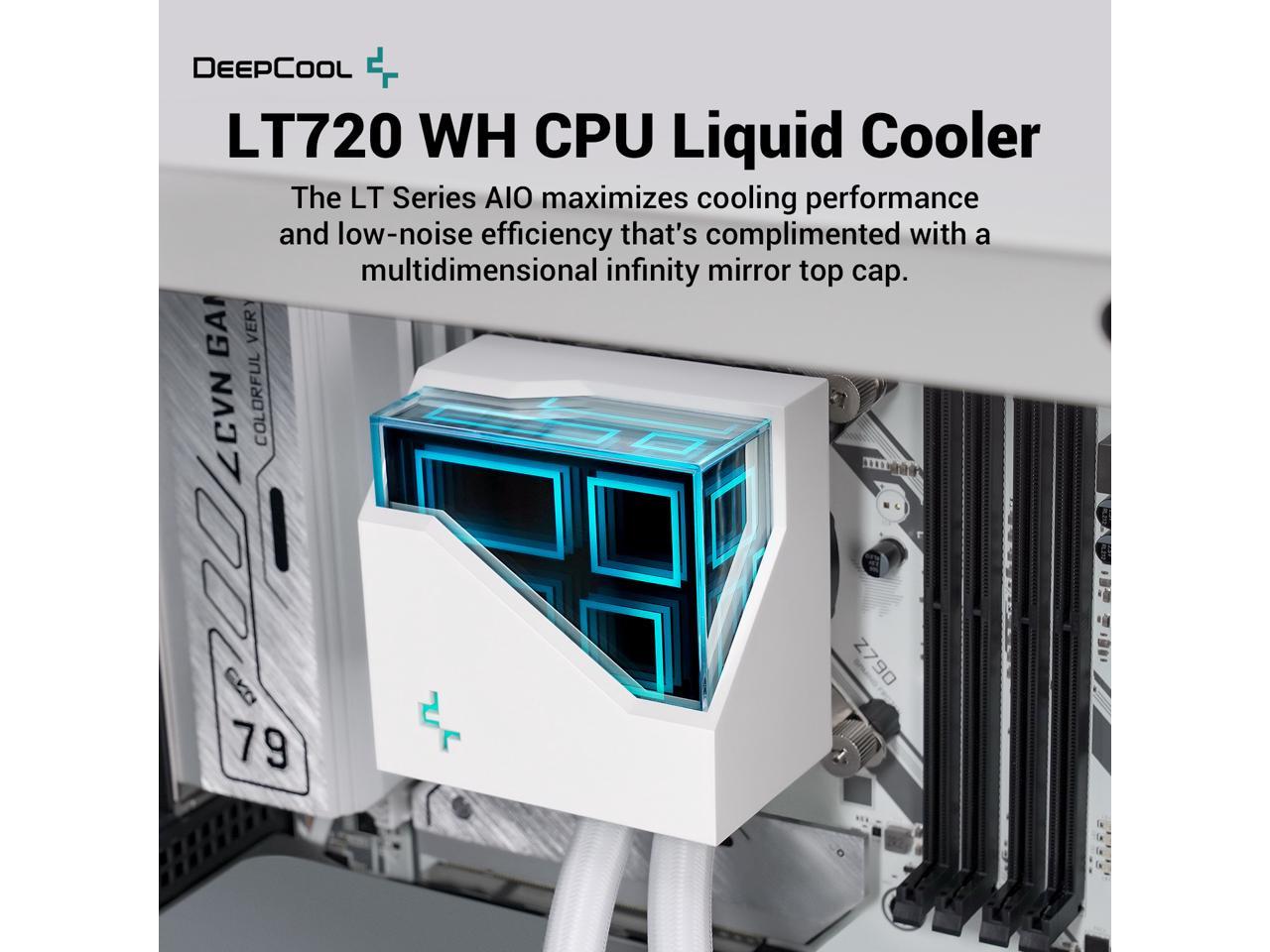 DeepCool LT520 WH Premium Liquid CPU Cooler, 240mm, High-Performance FK120 FDB Fans, Multidimensional Infinity Mirror Block 2