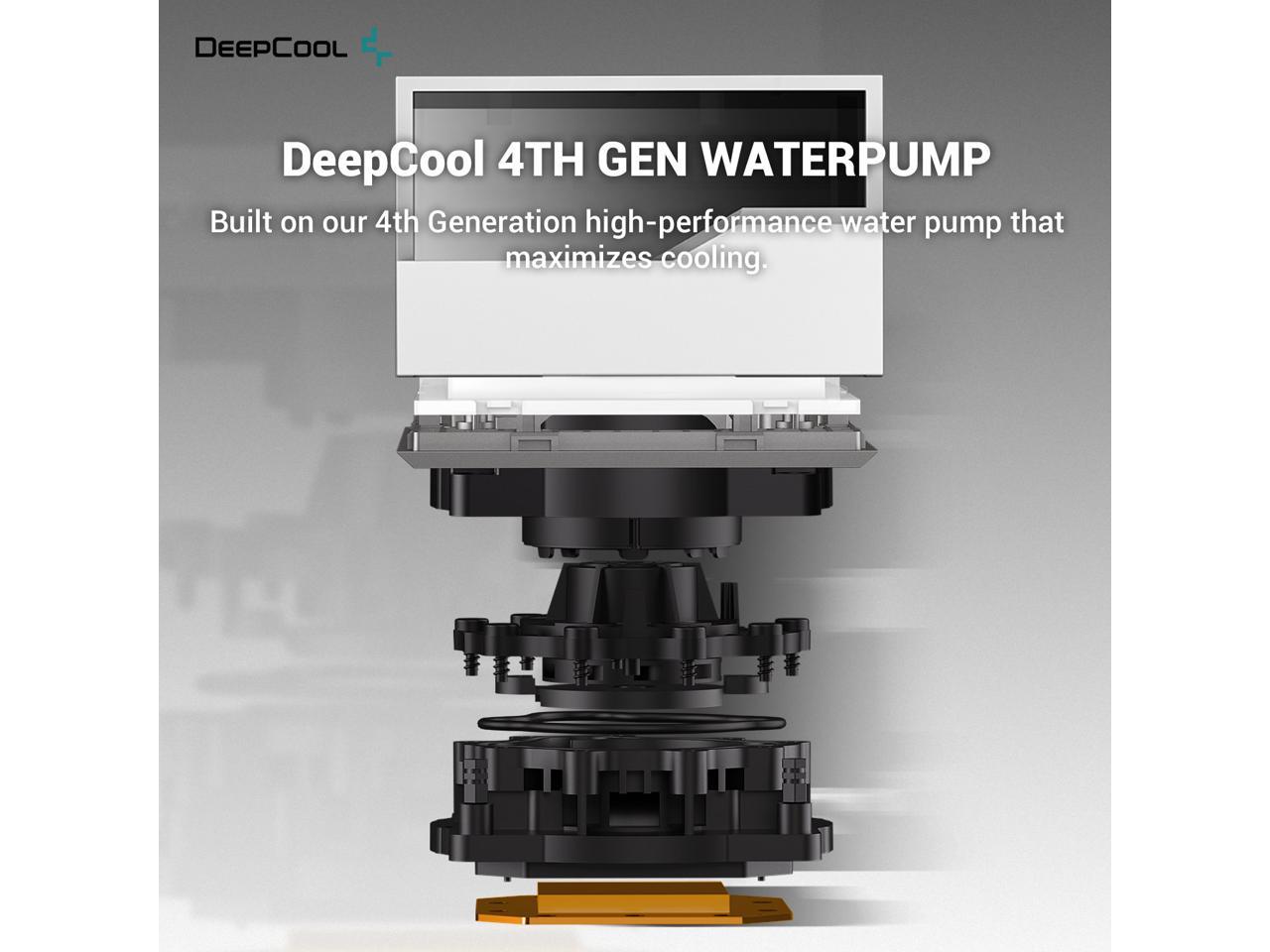 DeepCool LT720 WH Premium Liquid CPU Cooler, 360mm, High-Performance FK120 FDB Fans, Multidimensional Infinity Mirror Block 3