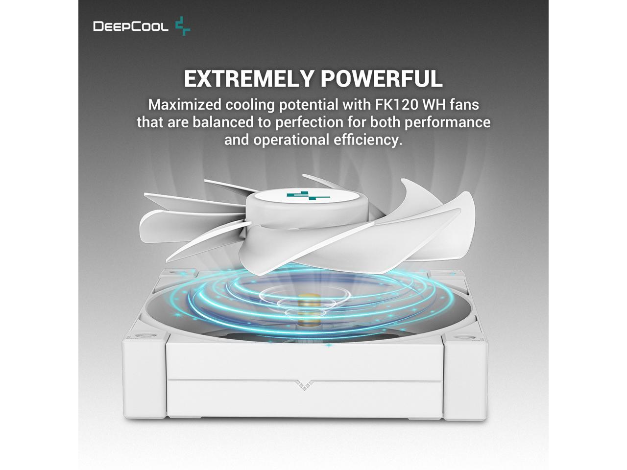 DeepCool LT720 WH Premium Liquid CPU Cooler, 360mm, High-Performance FK120 FDB Fans, Multidimensional Infinity Mirror Block 4