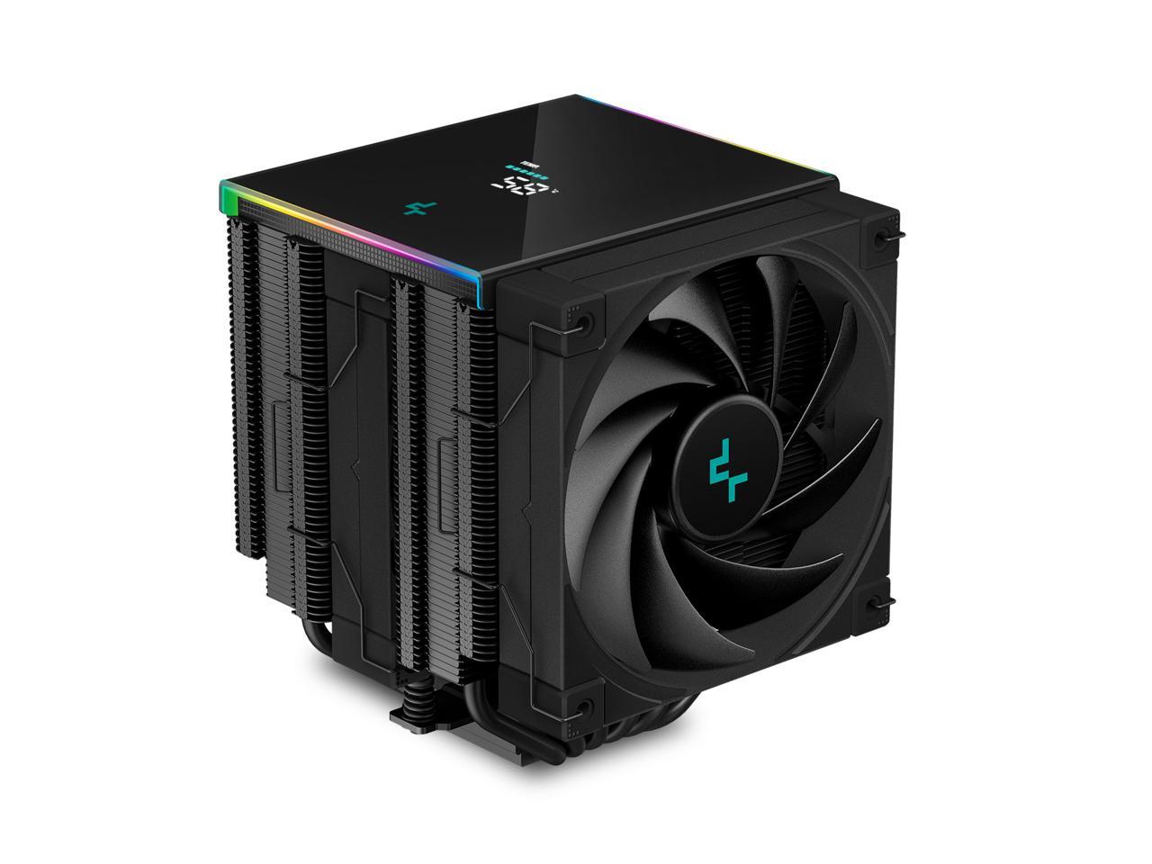 DeepCool AK620 DIGITAL Performance Air Cooler, Dual-Tower Layout, Real-Time CPU Status Screen, 6 Copper Heat Pipes, 260W Heat Dissipation, Twin 120mm FDB Fans, All Black Design 1