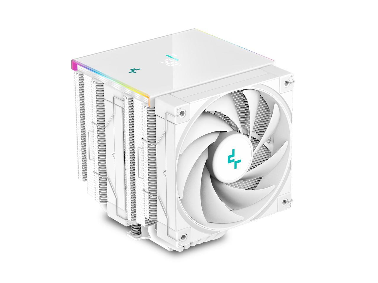 DeepCool AK620 DIGITAL WH Performance Air Cooler, Dual-Tower Layout, Real-Time CPU Status Screen, 6 Copper Heat Pipes, 260W Heat Dissipation, Twin 120mm FDB Fans, All White Design 1