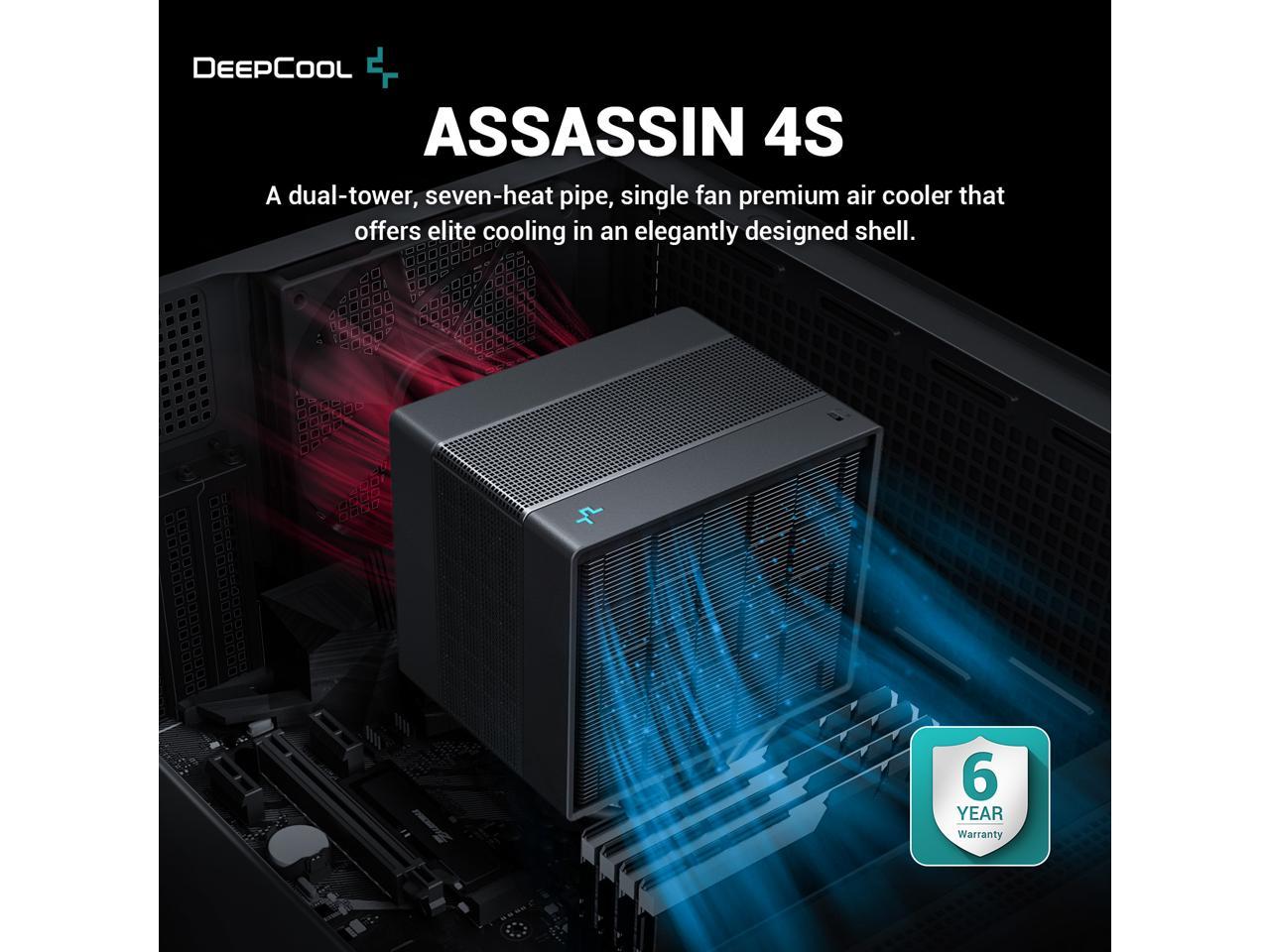 DeepCool ASSASSIN 4S Premium CPU Air Cooler, Dual-Tower, Single center 140mm FDB Fan, 7 Copper Heat Pipes, Quiet/Peformance Mode Switch, Black 2