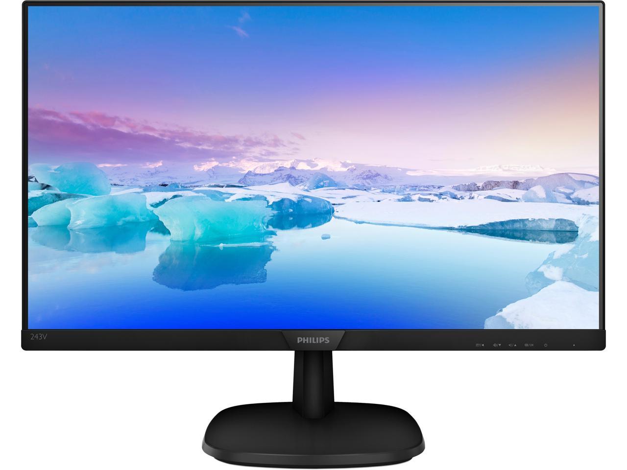 Philips 243V7QJAB 24" Monitor, Full HD 1920 x 1080, 60 Hz Refresh Rate, Edge-to-Edge IPS, Built-in Speakers, VESA 1