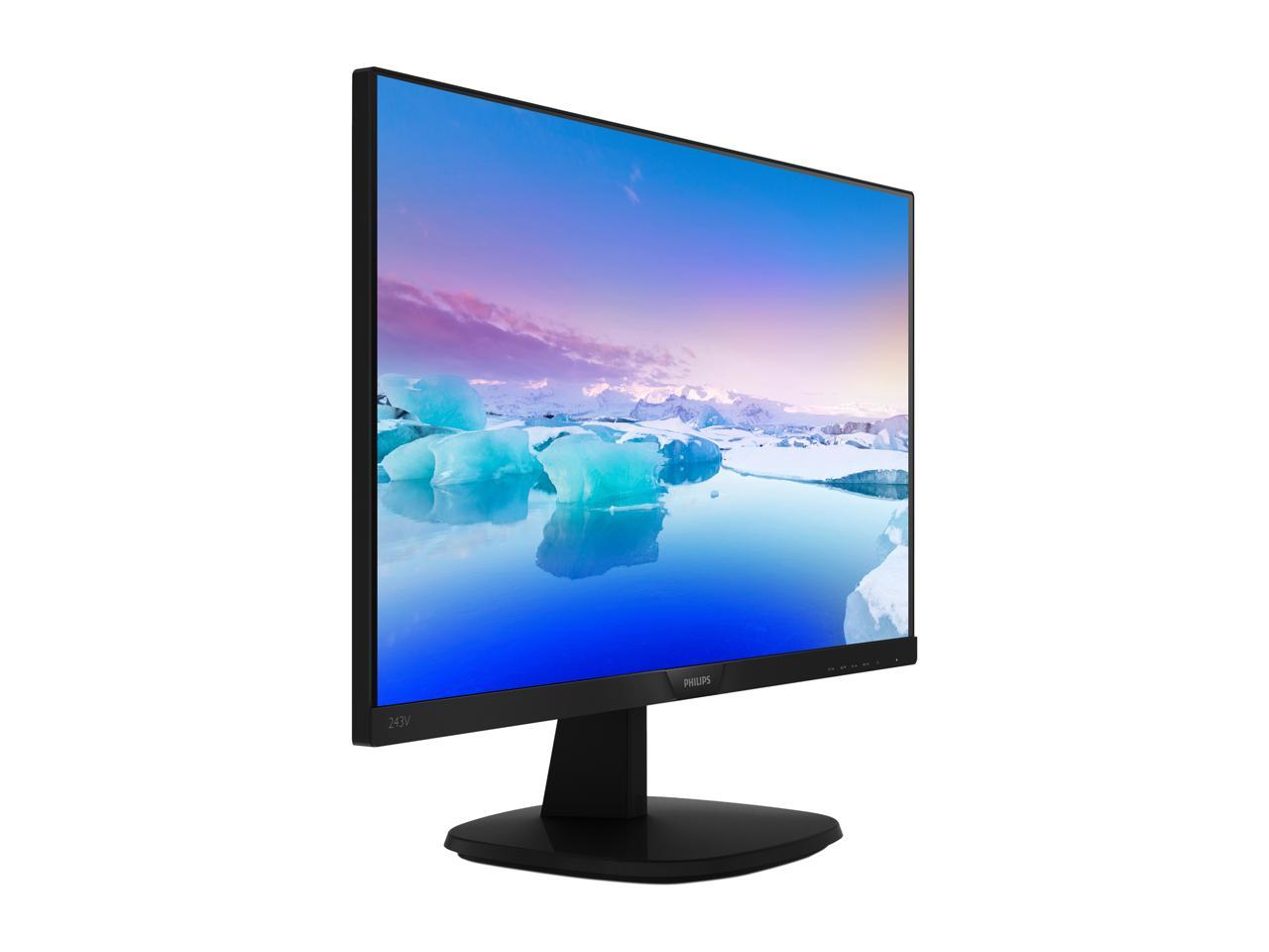 Philips 243V7QJAB 24" Monitor, Full HD 1920 x 1080, 60 Hz Refresh Rate, Edge-to-Edge IPS, Built-in Speakers, VESA 5