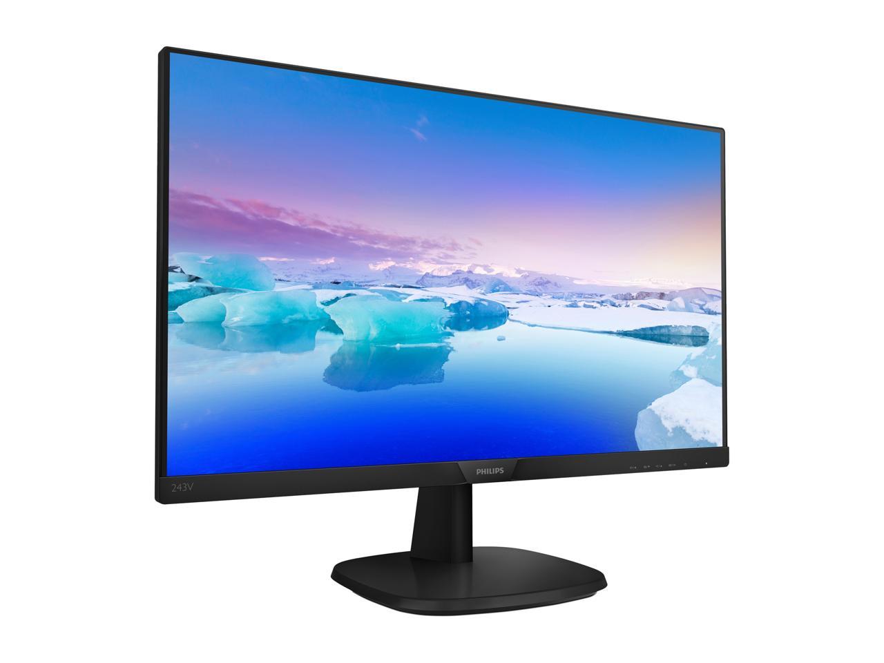 Philips 243V7QJAB 24" Monitor, Full HD 1920 x 1080, 60 Hz Refresh Rate, Edge-to-Edge IPS, Built-in Speakers, VESA 3