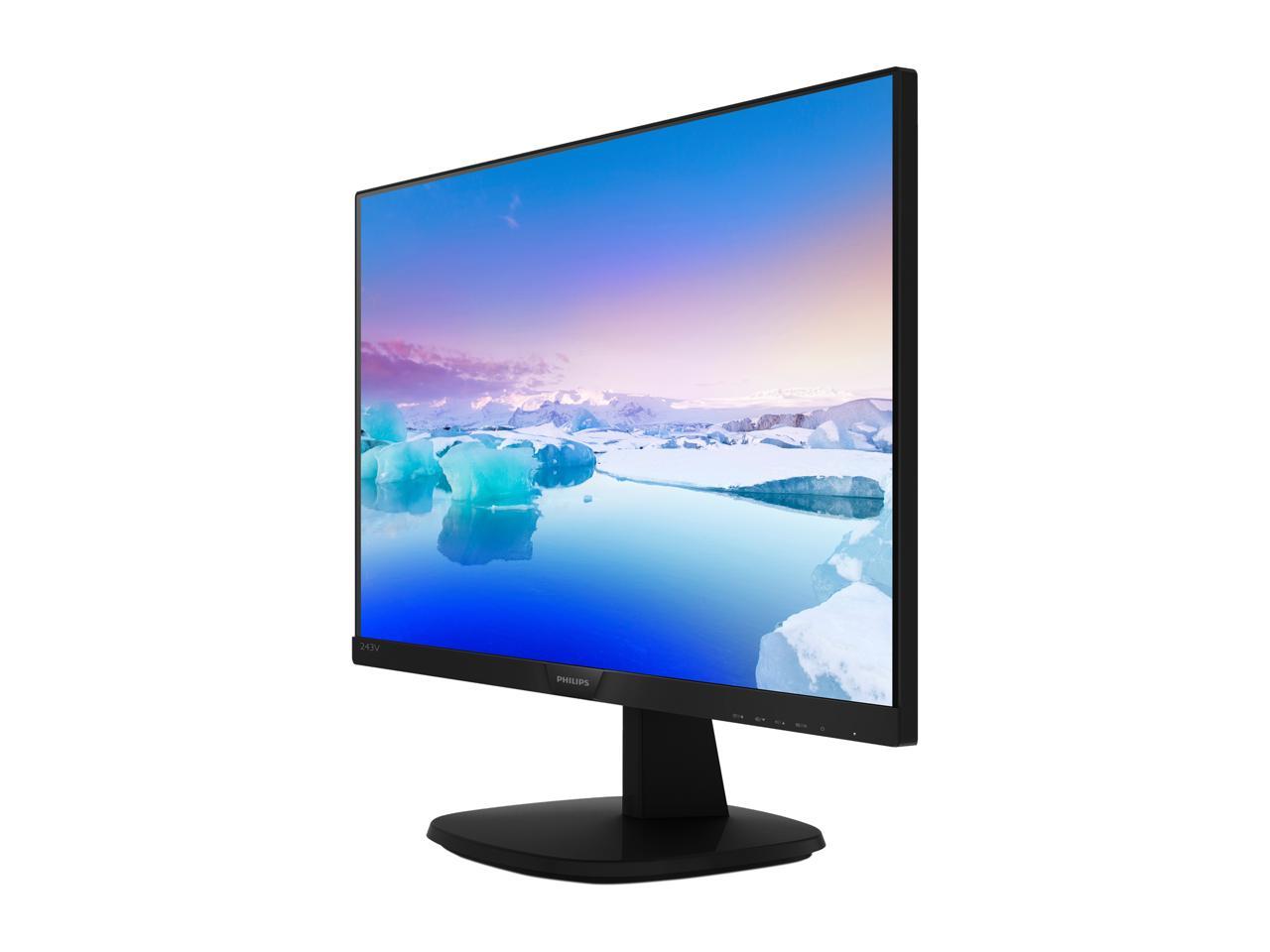 Philips 243V7QJAB 24" Monitor, Full HD 1920 x 1080, 60 Hz Refresh Rate, Edge-to-Edge IPS, Built-in Speakers, VESA 4