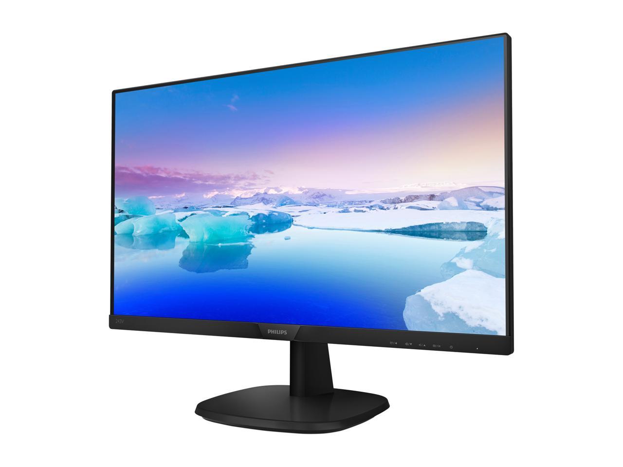 Philips 243V7QJAB 24" Monitor, Full HD 1920 x 1080, 60 Hz Refresh Rate, Edge-to-Edge IPS, Built-in Speakers, VESA 2