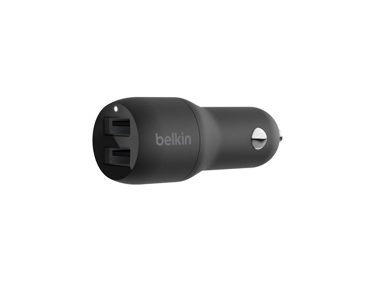 DUAL USB-A CAR CHARGER 12W X2 BLK 1