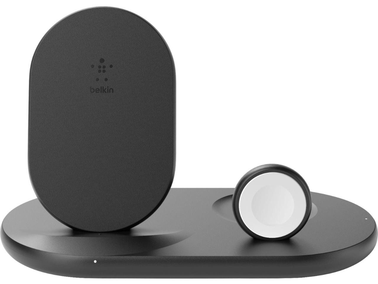 belkin 3-in-1 wireless charger (wireless charging station for iphone, apple watch, airpods) wireless charging dock, iphone charging dock, apple watch charging stand 3