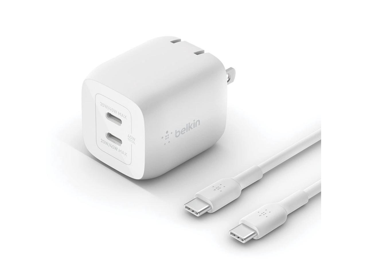 Belkin 45W DUAL USB-C GAN WALL CHARGER WITH PPS White Model WCH011DQWH 3