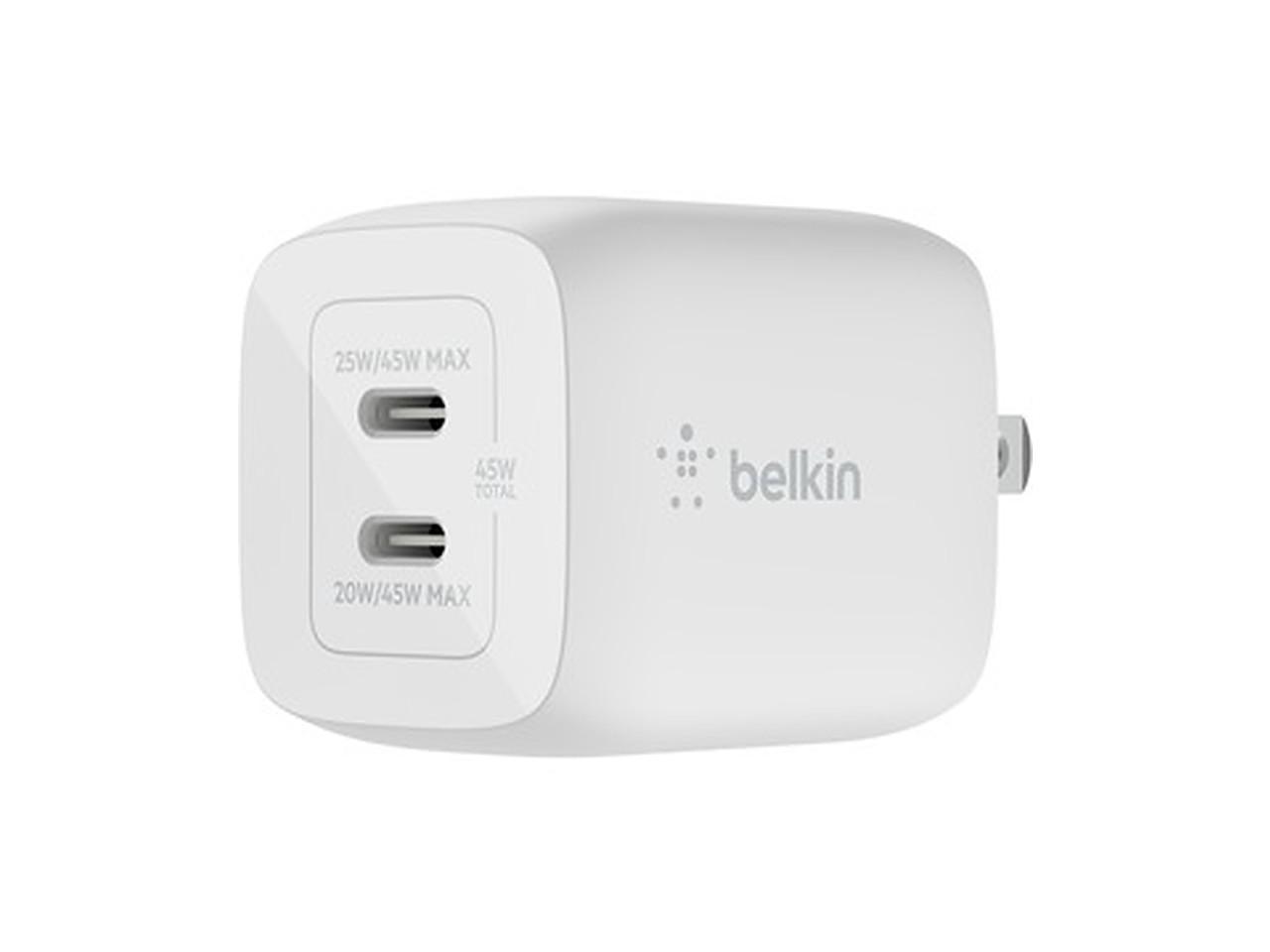 Belkin 45W DUAL USB-C GAN WALL CHARGER WITH PPS White Model WCH011DQWH 1