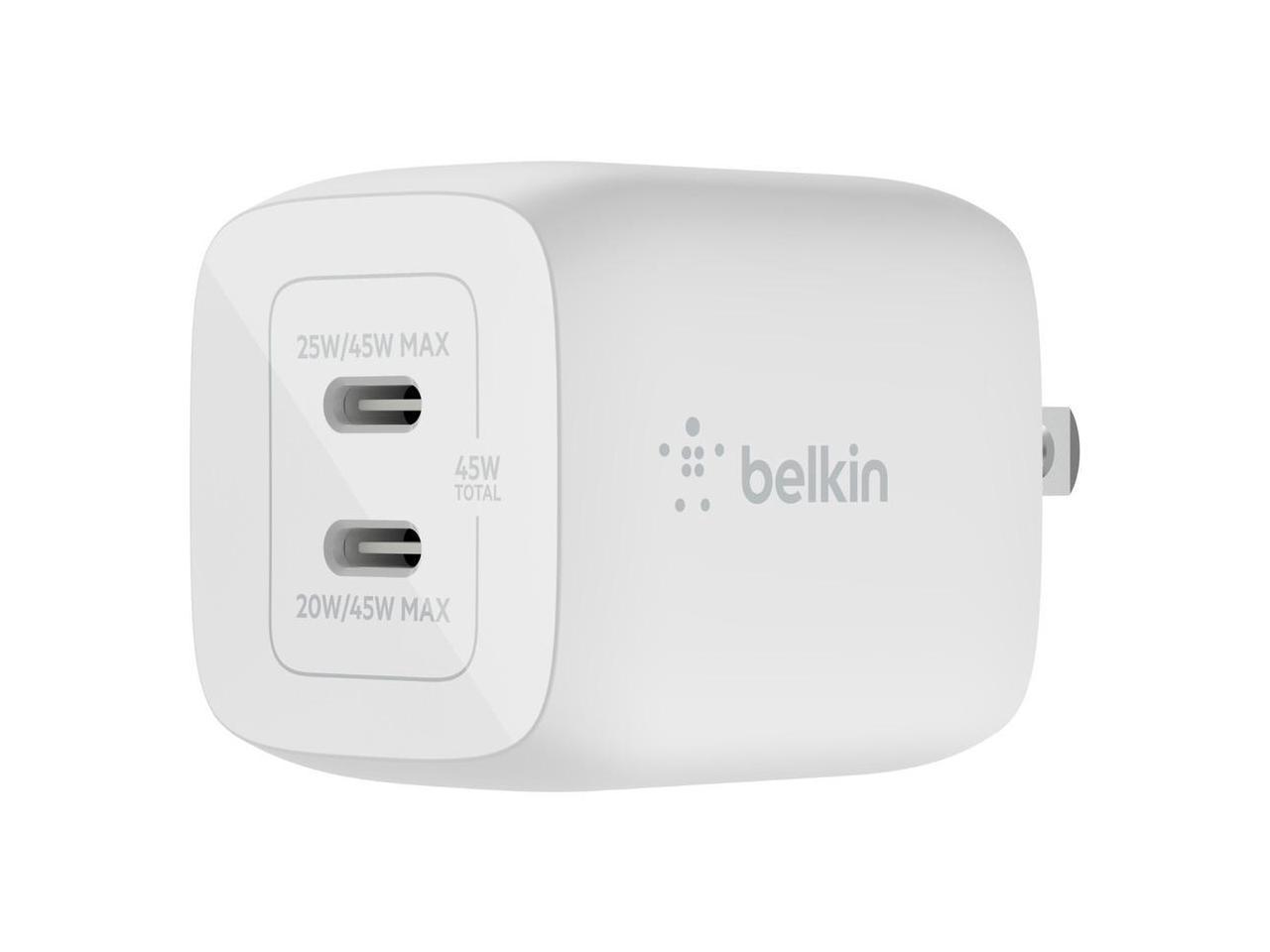 Belkin 45W DUAL USB-C GAN WALL CHARGER WITH PPS White Model WCH011DQWH 4