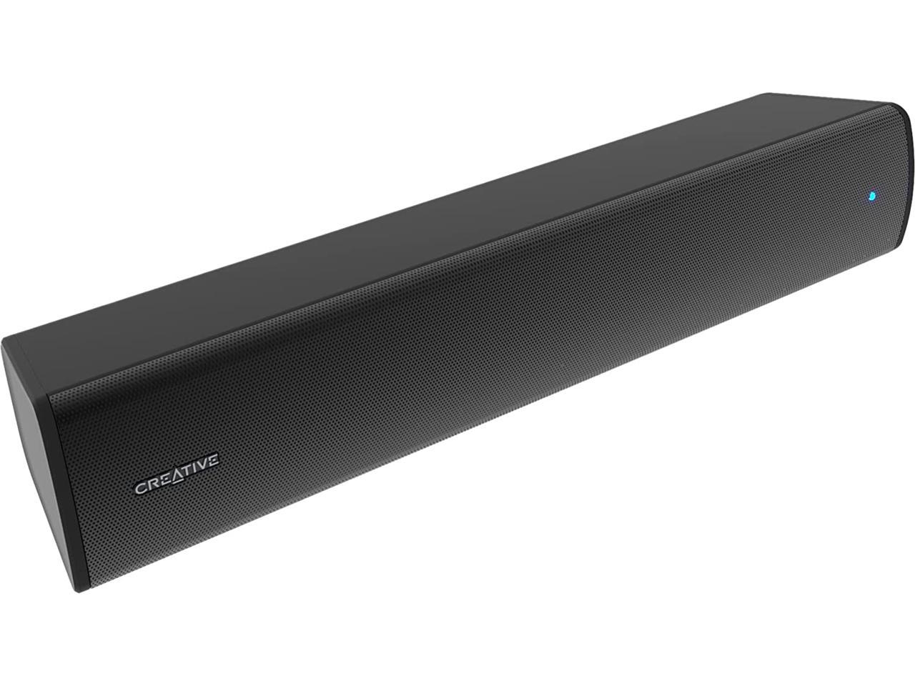 Creative Stage Air V2 Compact Under-Monitor USB Soundbar for PC, with Bluetooth 5.3, Dual-Driver and Passive Radiator, up to 6 Hours of Playtime, Compatible with PS5 and Nintendo Switch 2