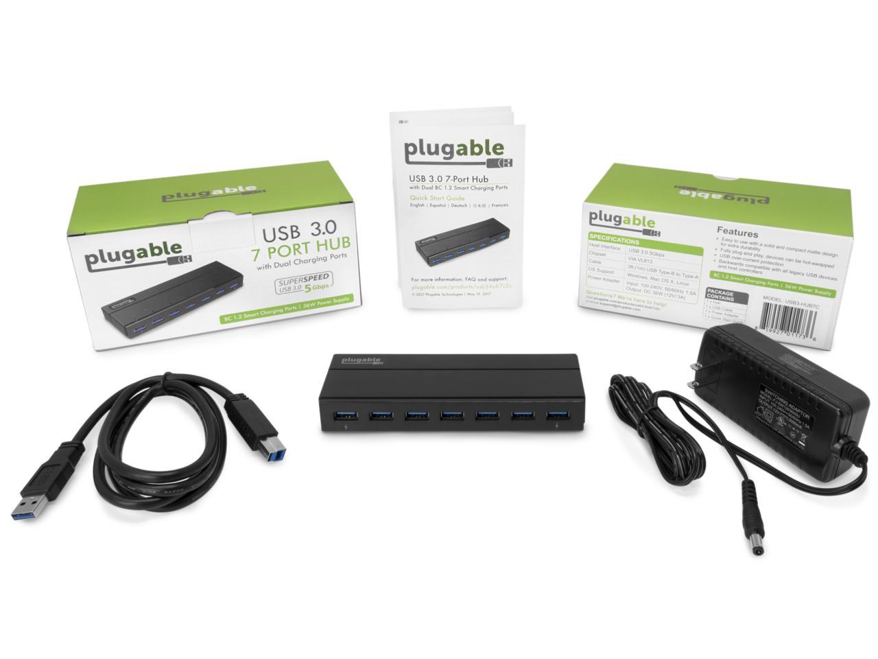 Plugable 7-Port USB 3.0 Hub with 36W Power Adapter 4