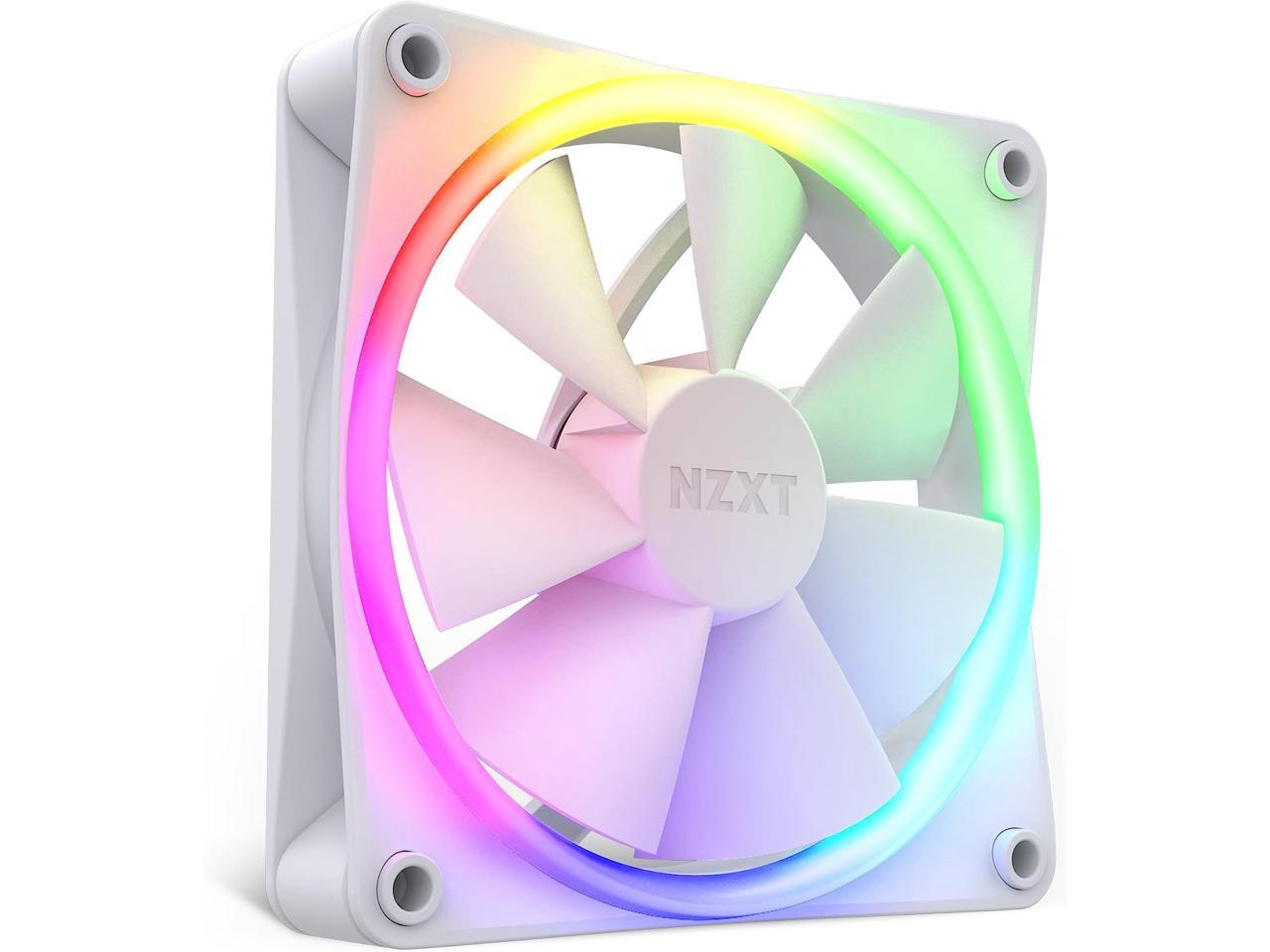 NZXT F120 RGB Fans - RF-R12TF-B1 - Advanced RGB Lighting Customization - Whisper Quiet Cooling - Triple (RGB Fan & Controller Included) - 120mm Fan - White 2